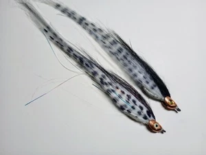 2- 8" Weedless Flies Weighted Flies Pike Flies Saltwater Flies - Picture 1 of 3