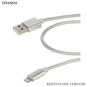 VIVANCO Lade- und Datenkabel, USB A - Stecker, kompatibel mit Apple, 1,5m - Bild 1 von 4