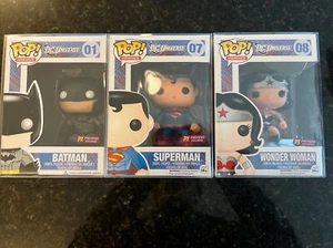 Funko POP! Dc Universe Set Batman #01, Superman #07, Wonder Woman #08 *Exclusive - Picture 1 of 4
