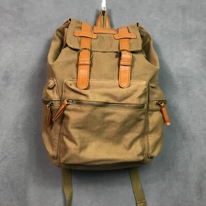 Amangani Canvas Backpack Vegan Tan Outdoors School Commuter Work - Picture 1 of 8