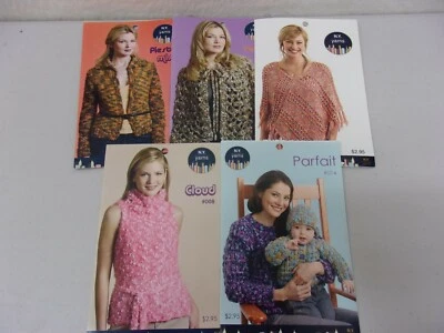 Knitting Pattern Hard Cover Brochures (4) patterns on each  Qty 5 Lot B - Image 1 of 4