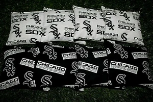 Cornhole Bean Bags Set of 8 ACA Regulation Bags CHICAGO WHITE SOX   - Picture 1 of 2