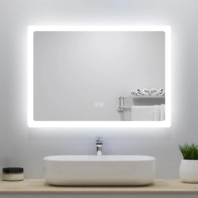OCEAN Rettangolo Specchio  bagno LED con dimmerabile e disappannamento e Blue - Immagine 1 di 4