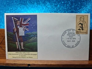 First Day Cover📮(7c) 150th Anniversary 1st Independent Newspaper 1974📮ACT - Bild 1 von 2