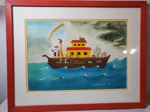 Noahs Noah's Ark Painting Wall Hang Decor 1999 Kent Haydock Kids Nursery Room - Picture 1 of 5