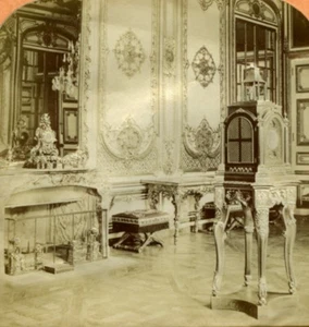 France Versailles Salon des Pendules old Stereoview Tissue Photo 1870 - Foto 1 di 4