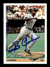 PHIL CLARK SIGNED 1994 TOPPS #408 ON-CARD AUTO - SAN DIEGO PADRES
