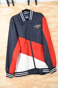 New Orleans Pelicans JH Design Navy Full-Zip Windbreaker Bomber Jacket Mens 2XL - Picture 1 of 15