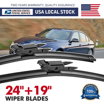 Juego de escobillas limpiaparabrisas 24"+19" para todas las estaciones repuesto para BMW 330e 330i 335d 335i Foto 1 de 4