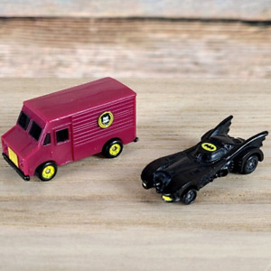 Batman ERTL Micro Mini Cars The Batmobile And Joker Van 1989 Vintage