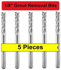 1/8" Grout Removal Tool / Bit for Dremel Rotozip Premium Carbide (FIVE Pieces) - Picture 1 of 2