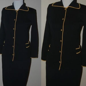 WOW STUNNING ST. JOHN KNIT BLACK & YELLOW COLLECTION SANTANA KNIT JACKET SZ 4 - Picture 1 of 8