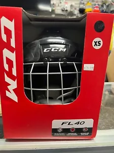 New CCM FL40 Senior Ice hockey Player Helmet Cage Combo Black size XS face mask - Picture 1 of 4