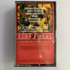 Pinchas Zukerman Three Favorite Violin Concertos (Cassette) - Picture 1 of 2