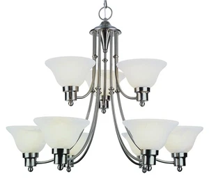 Trans Globe Lighting 6549 Payson 9 Light 2 Tier Chandelier - Nickel - Picture 1 of 1