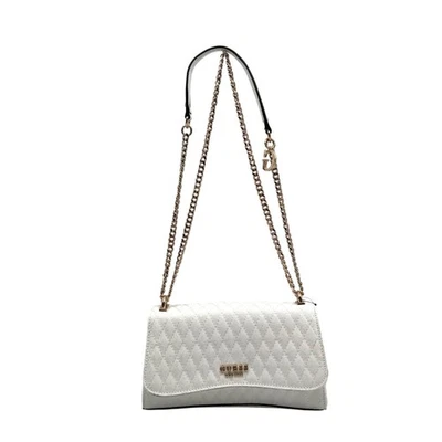 Bolsa tiracolo Guess branca acolchoada pequena Betula conversível - Imagem 1 de 4