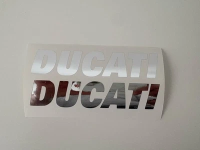 Motorrad Ducati Aufkleber-Sticker2x 140 x 30mm in Chrom .(Überlackierbar) - Bild 1 von 2