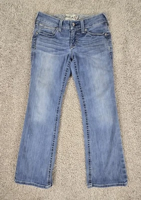Pantalones de mezclilla Ariat REAL para mujer 28 tiro medio bajo recto elástico corte bota Western Ranch Foto 1 de 4