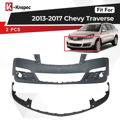 For 2013-2017 Chevy Traverse Front Bumper Lower&Upper Cover Assembly Kit Set Foto 1 de 4