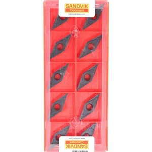 10 SANDVIK VBMT 160404-PM - Grade 4215 CNC Lathe Coated Carbide Turning Inserts - Picture 1 of 9