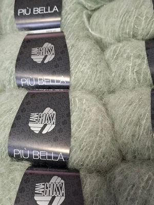 (260 €/kg): 25g LG PIÙ BELLA, Flausch, m. Kaschmir, Pt. 83858, Fb.008 grün #7849 - Bild 1 von 3