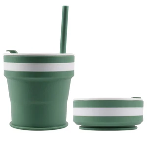 350ml Food Grade Silicone Pocket Size Folding Silicon Foldable Mug Collapsible - Picture 1 of 17