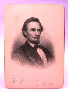 1882 Trautman Presidents of the United States Abraham Lincoln Engraving 5x7 7230 - Picture 1 of 10