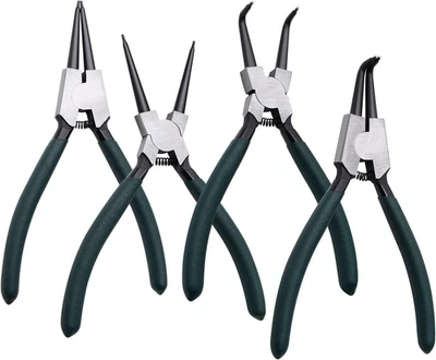 Snap Ring Pliers Set, 4Pcs 7" Internal/External Circlip Pliers Kit with Straight - Image 1 of 4