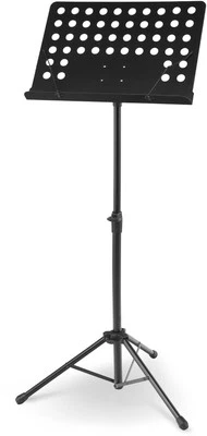 Spartito musicale leggio per orchestra treppiede per spartiti metallo lamiera forata stabile nero - Immagine 1 di 4
