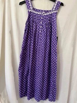 Aria Nightgown Women’s  100% Cotton Sleeveless Square Neck Purple Size S,M NEW - Image 1 of 4