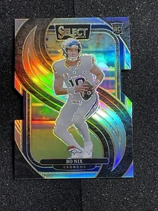 2024 Panini Select - Bo Nix Premier Level Silver Prizm Die-Cut #117 (RC) BRONCOS - Picture 1 of 2