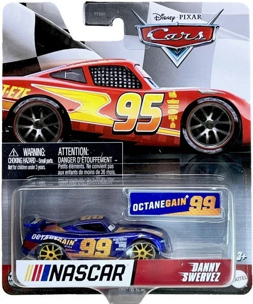 DISNEY PIXAR CARS - MATTEL DANNY SWERVEZ 99 NASCAR Octane Gain Cars 1:55 Mattel Die-cast Auto Metall