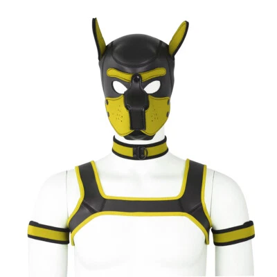  Puppy Play Hood Role Dog Mask Puppy Cosplay Full Head Men Women Fetish Costume - Image 1 of 2