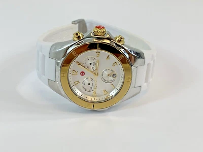 Reloj para mujer MICHELE blanco con correa de gelatina de Tahití - MWW12F000090 - PRECIO DE VENTA SUGERIDO POR EL FABRICANTE $445 LEER Foto 1 de 4