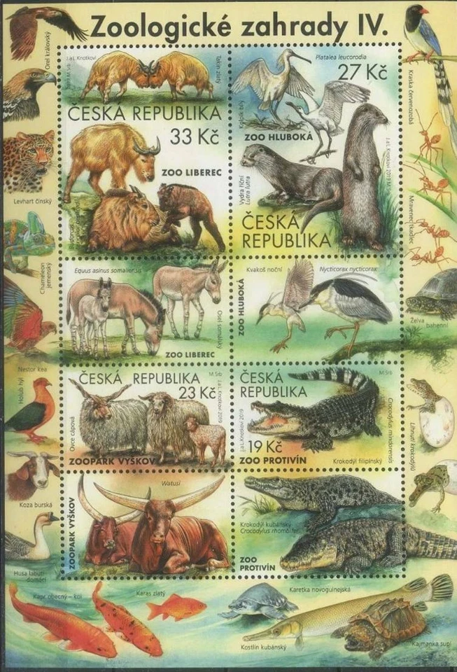 Czech Republic 2019 Wild Animals, Fauna, Zoo, Birds, Crocodiles, Otter MNH** - Image 1 of 1