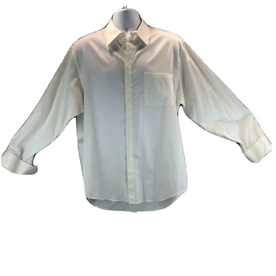 Camisa Alfani Hombre L 16.5 32/33 Blanca 100% Algodón Satén Botones Ocultos Foto 1 de 4