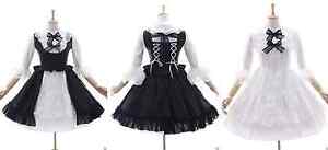 JL-583 Noir Blanc Classic Gothique Lolita Doppel-Kleid Costume Robe Cosplay