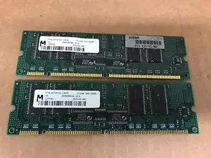 2x Micron 64MB Reg ECC SDRAM 100MHz 333143-001 Server Memory 168-pin - Picture 1 of 2