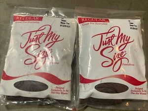 Lot of 2 Leggs Just My Size Pantyhose 3X Taupe (Brownish-Grey ) Sheer Toe NEW - Picture 1 of 5