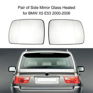 Mirror Glass Heated Clear for BMW X5 E53 2000 ~ 2006 Right + Left Pair Side - Picture 1 of 5
