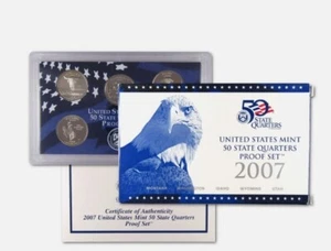 2007 S State Quarter Gold Toned Clad Proof Set U.S. Mint Packaging OGP COA - Picture 1 of 1