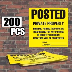 Posted Signs No Trespassing No hunting sign, Heavy Duty 11 x 11 (2 Pack of 100) - Picture 1 of 8