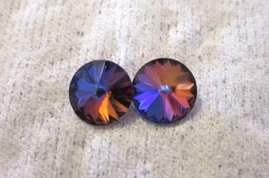 Swarovski Bermuda Blue Earrings 8mm - Handmade with Swarovski Crystals - Picture 1 of 2