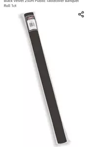 Black Velvet 250ft Plastic Tablecover Banquet Roll 1ct - Picture 1 of 3