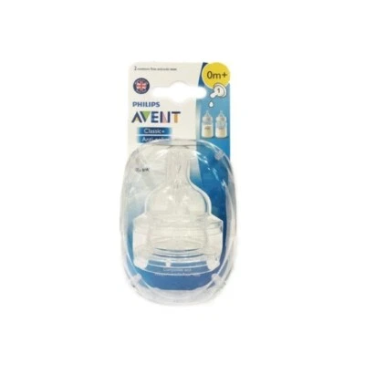 PHILIPS AVENT 2PK NEWBORN FLOW TEAT CLASSIC + ANTI-COLIC 0M+