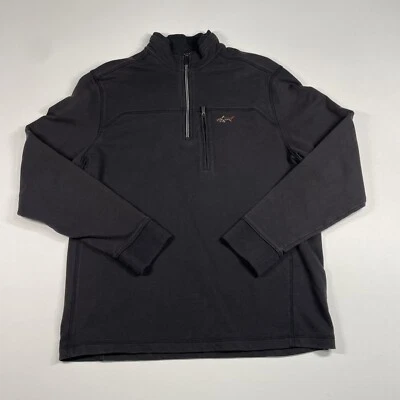 Greg Norman For Tasso Ella Sweatshirt Men’s Large Black 1/4 Zip Golf Outdoor - Image 1 of 4