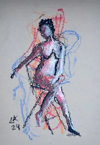Sensual Nude Line Art Study Minimal Original Sketch - Picture 1 of 4