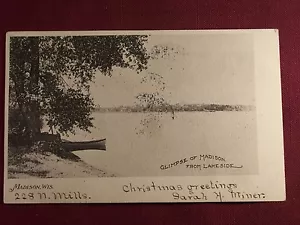 Madison Wisconsin WI vom See 1904 antike Foto Postkarte - Bild 1 von 2