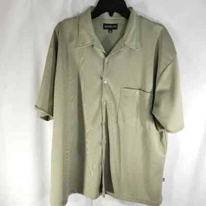 Adolfo Green Button Down Short Sleeve Shirt Size Large - Picture 1 of 7