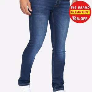 Crosshatch Buraca Mens Classic Fashion Denim Slim Fit Jeans Dark Wash - Picture 1 of 5